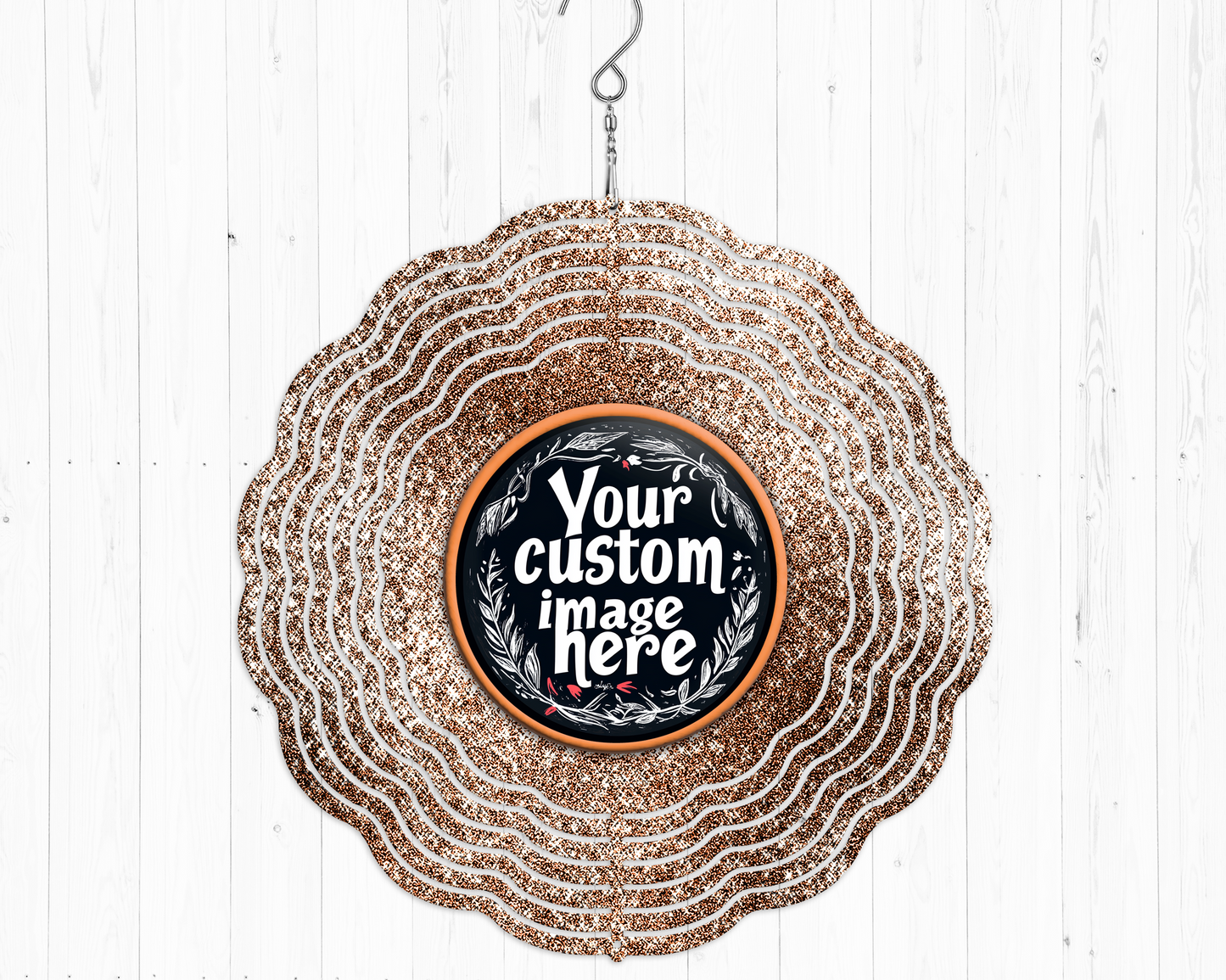 Custom Orange Glitter Wind Spinner