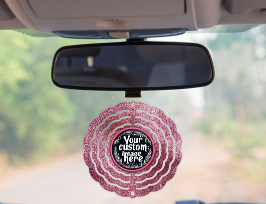 Custom Pink Glitter Wind Spinner