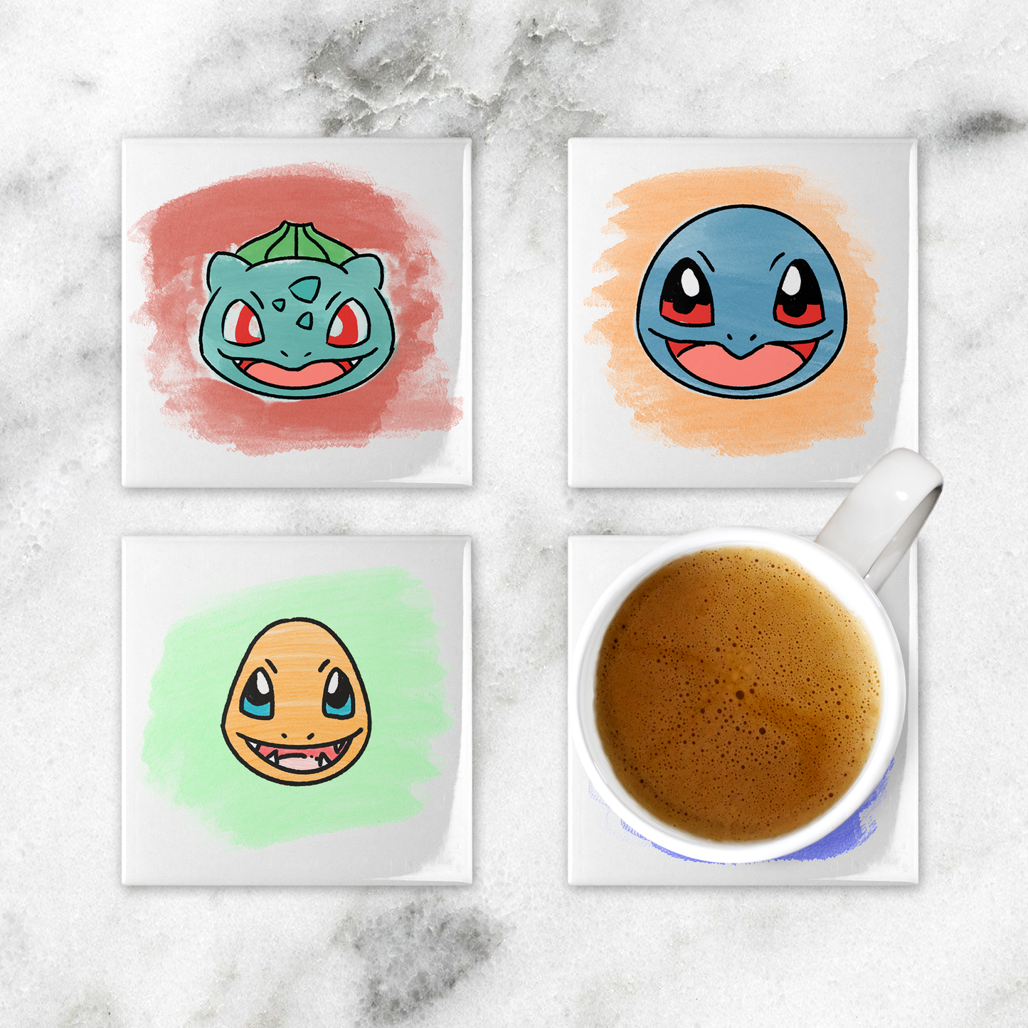 Pokemon Ceramic Coasters Set