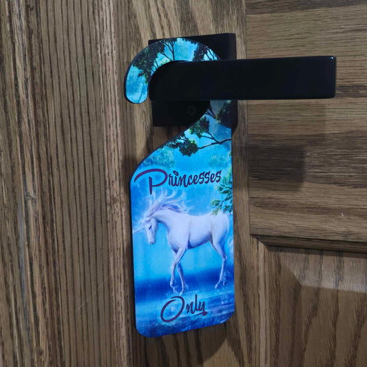 Princesses Only Unicorn Door Hanger