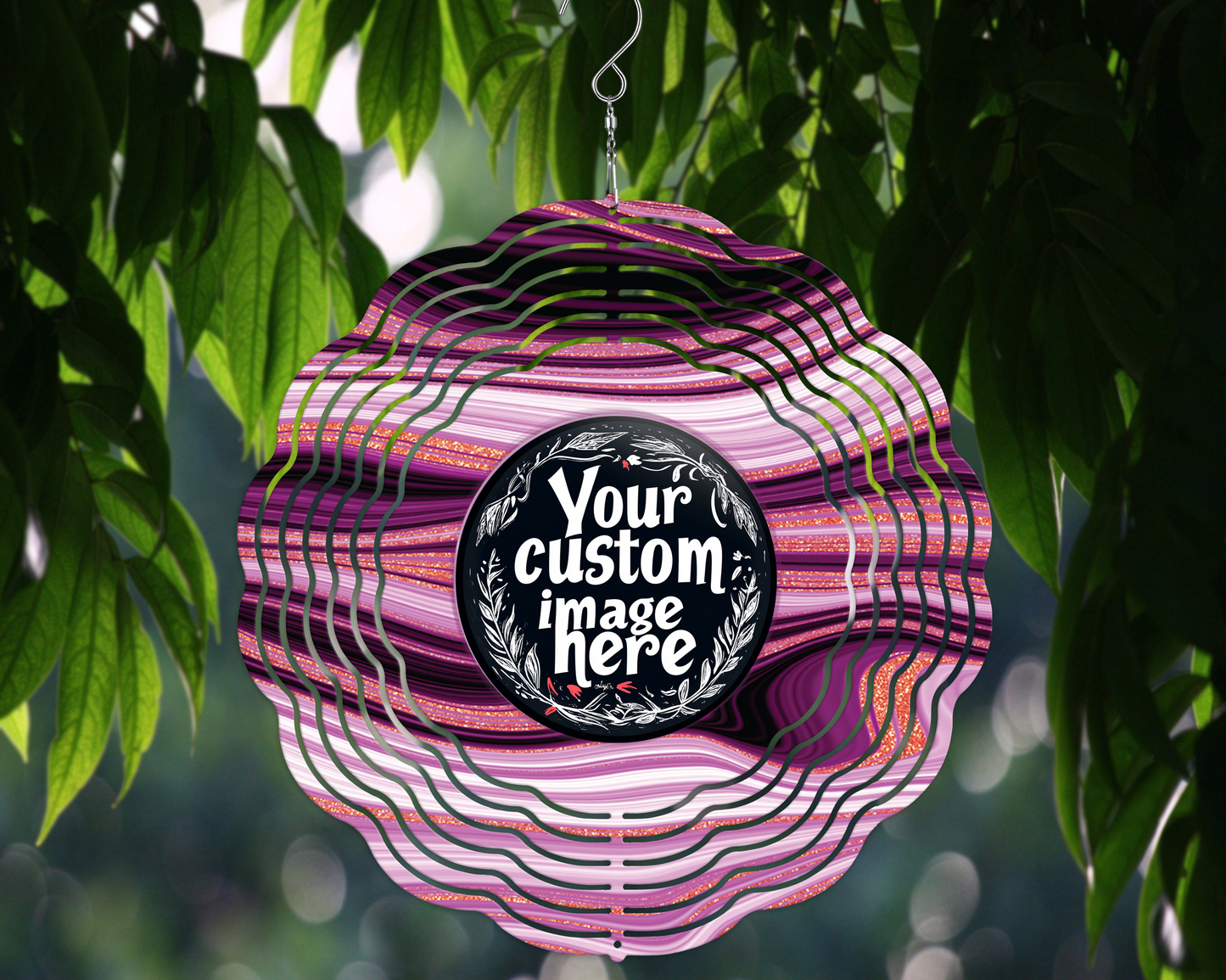 Custom Raspberry Agate Wind Spinner