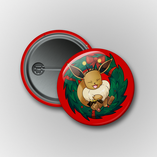 EeveeBee Red Wreath Pin/ Magnet