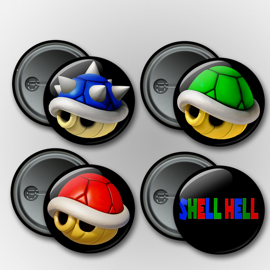 Mario: Mario Kart Shells Pins & Magnets Set