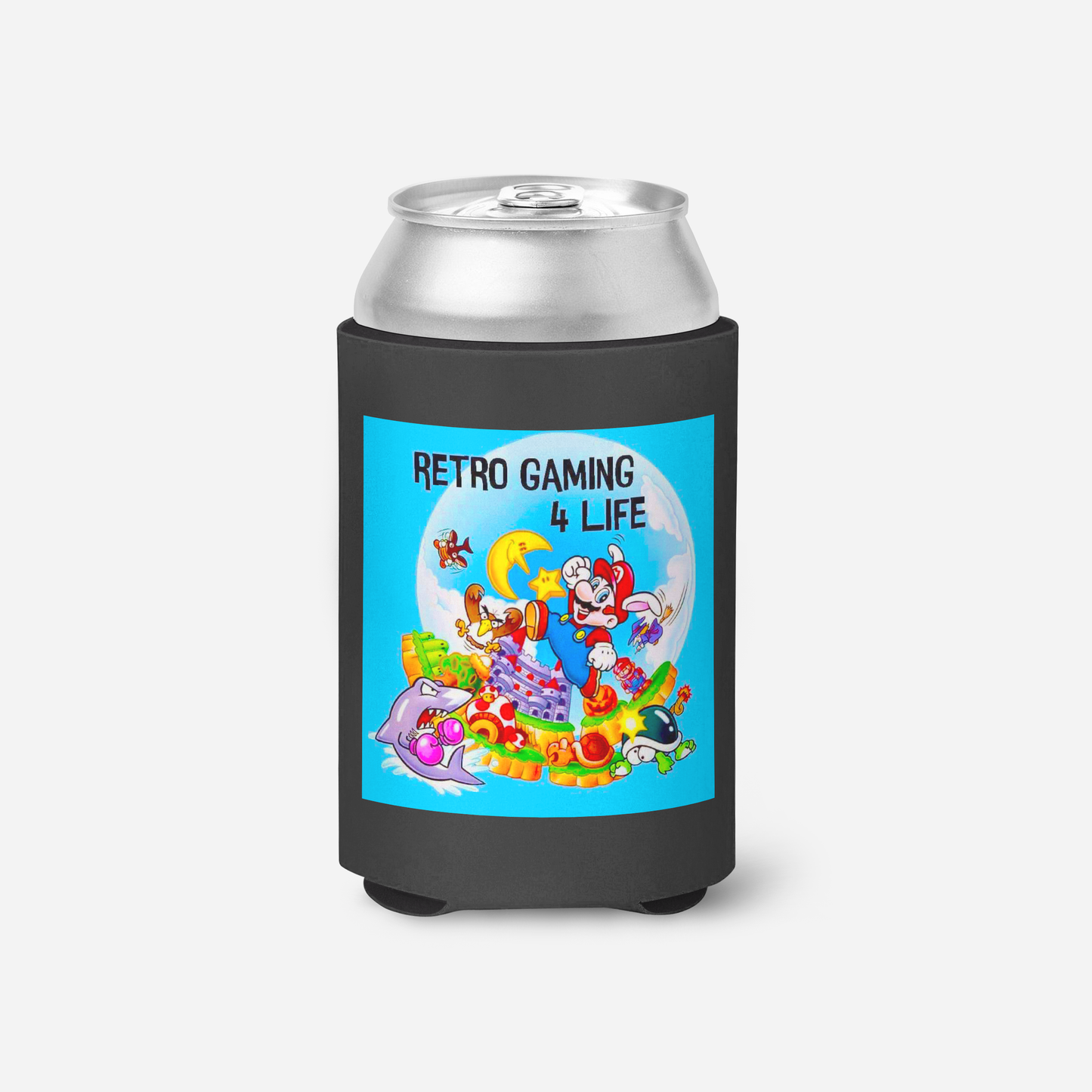 Retro Gaming 4 Life Logo 1 Koozie