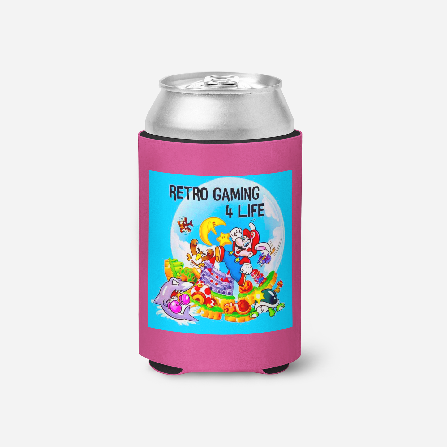 Retro Gaming 4 Life Logo 1 Koozie