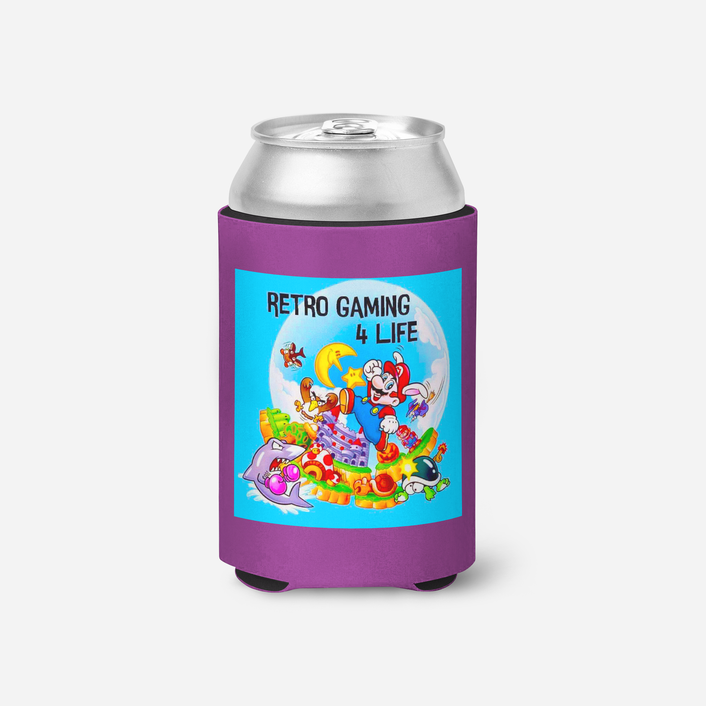 Retro Gaming 4 Life Logo 1 Koozie