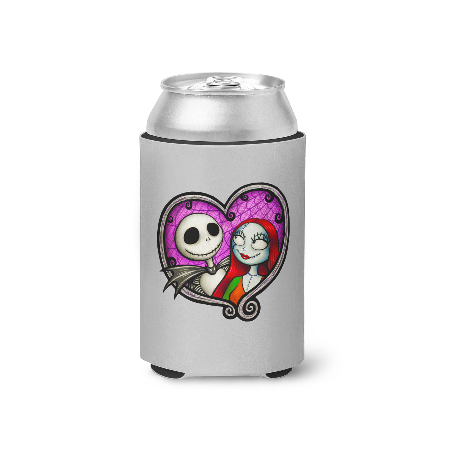 Jack & Sally Heart Koozie