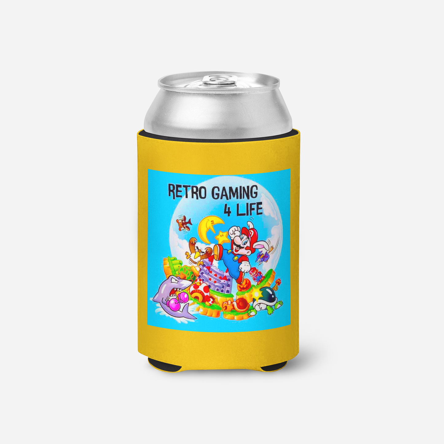 Retro Gaming 4 Life Logo 1 Koozie