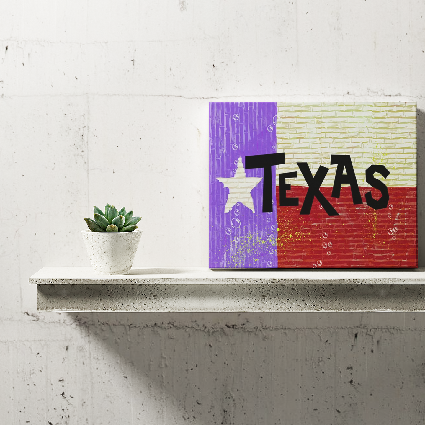 Sandy Cheeks Texas Flag Canvas Painting