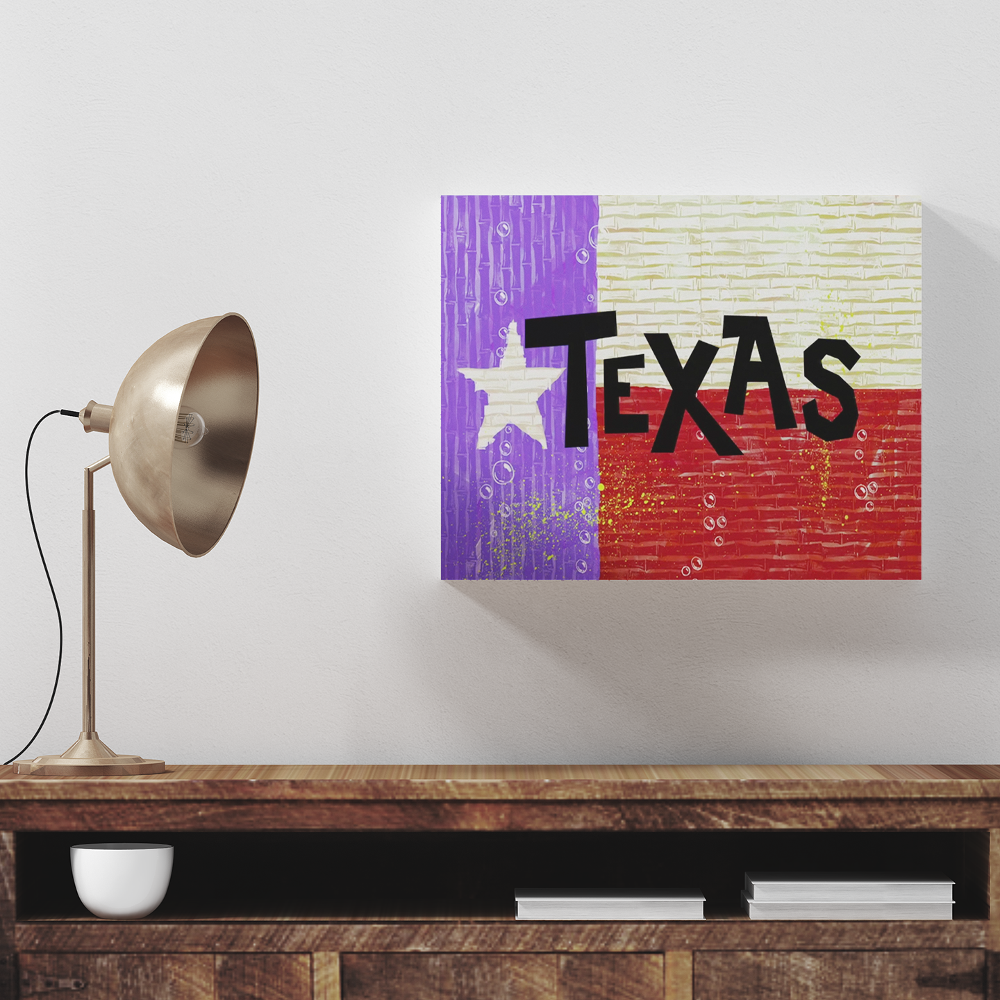 Sandy Cheeks Texas Flag Canvas Painting