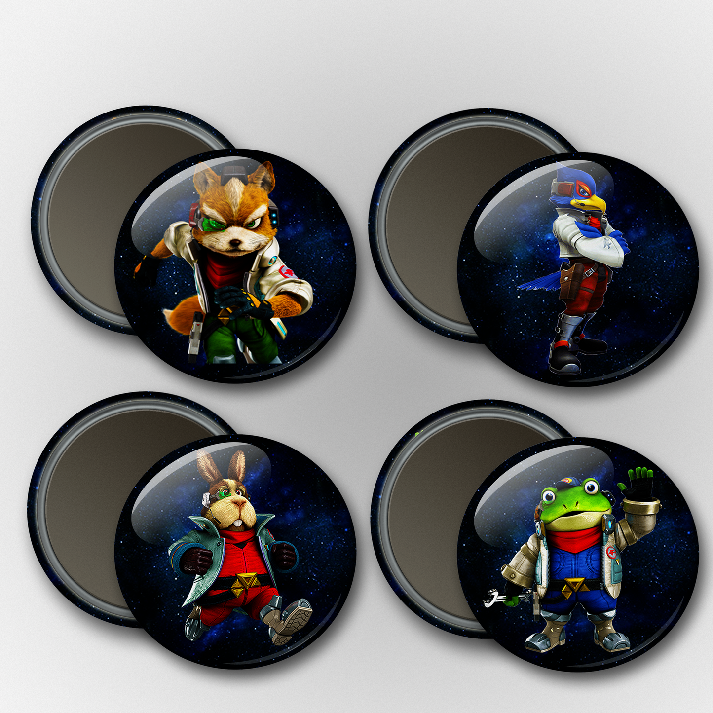 Star Fox Characters Pins & Magnets Set