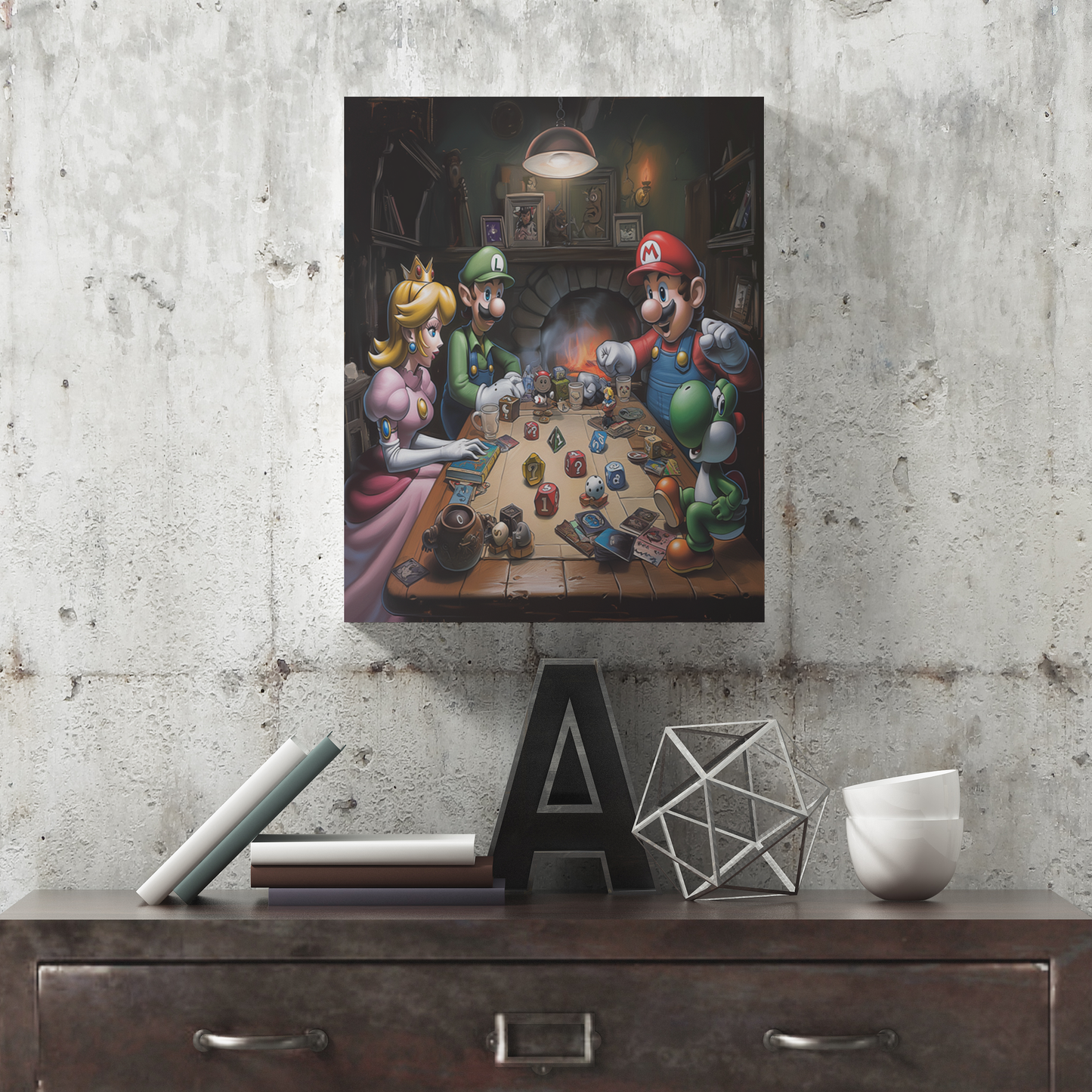 Mario Dungeons & Dragons Canvas Painting