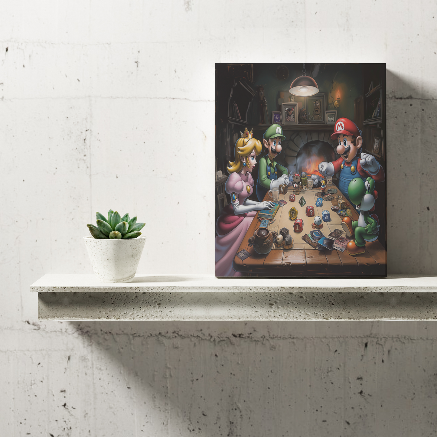 Mario Dungeons & Dragons Canvas Painting