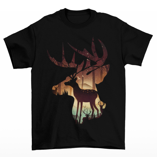 Deer In Dark Forest