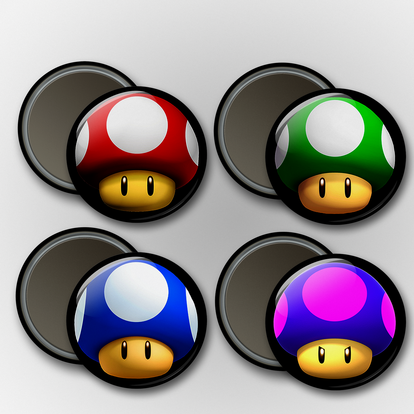 Mario: Mushrooms Pins & Magnets Set