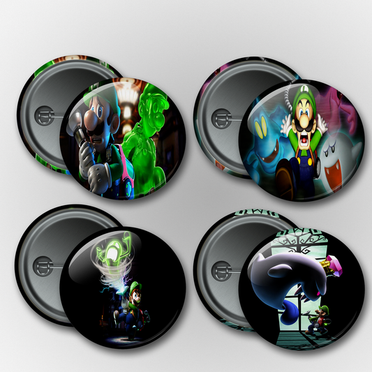 Luigi's Mansion 3 Ghosts with Luigi Pins & Magnets Set