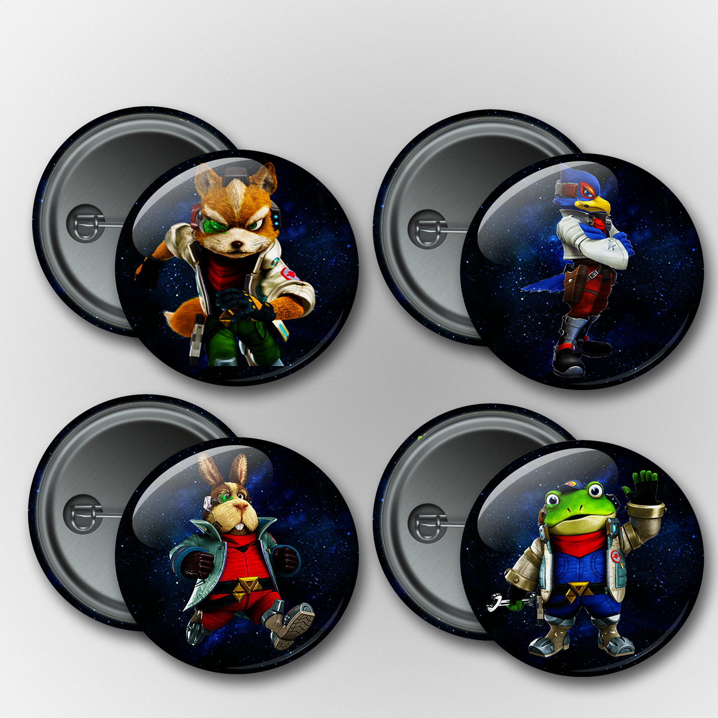 Star Fox Characters Pins & Magnets Set