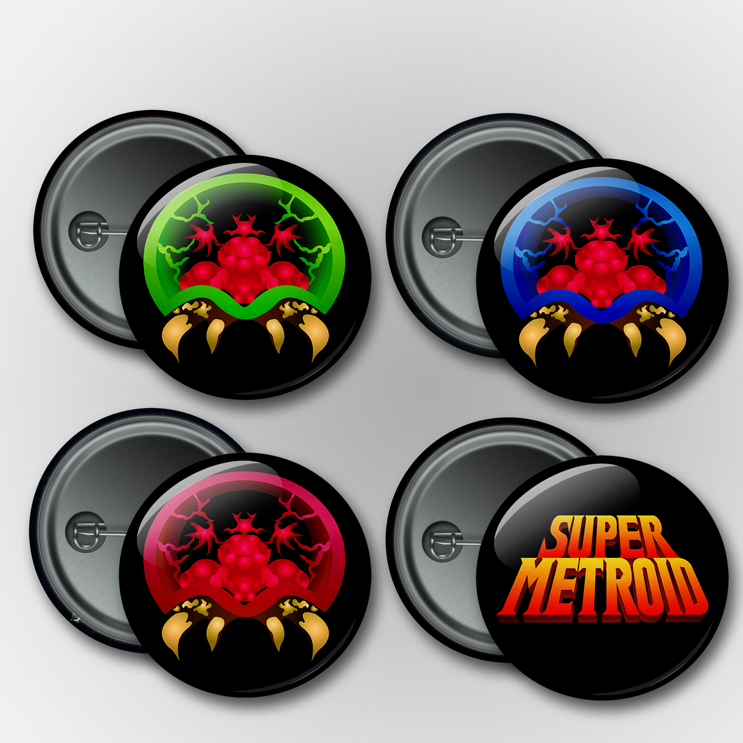 Super Metroid: Metroids Pins & Magnets Set