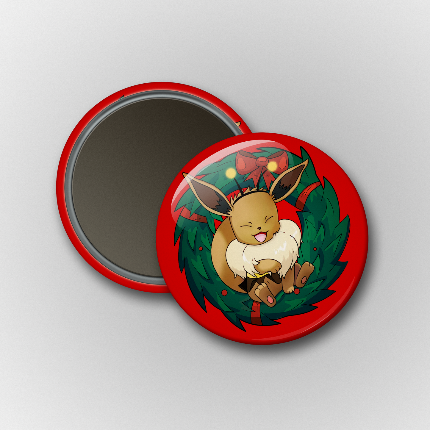 EeveeBee Red Wreath Pin/ Magnet