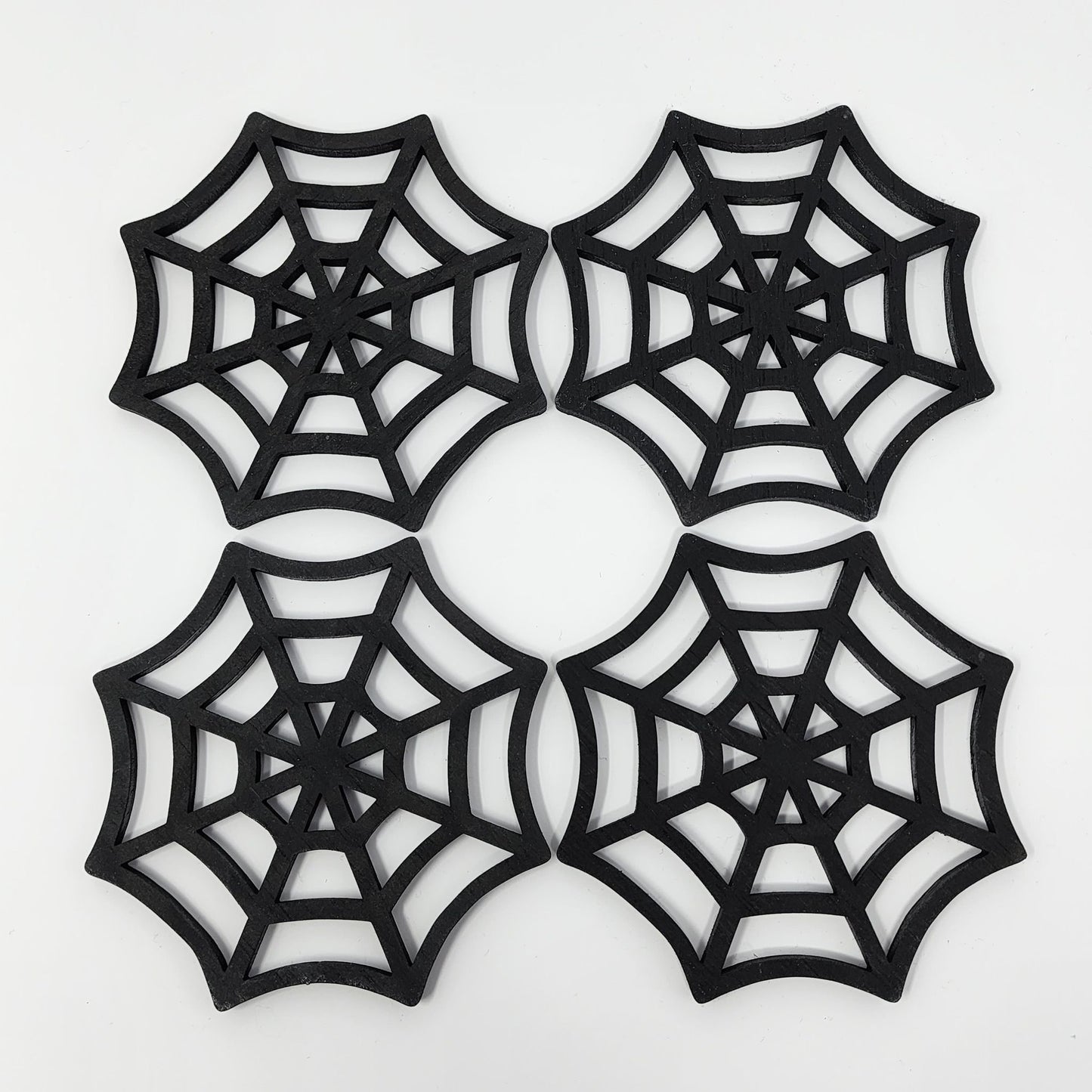 Spiderweb Wooden Coasters Set