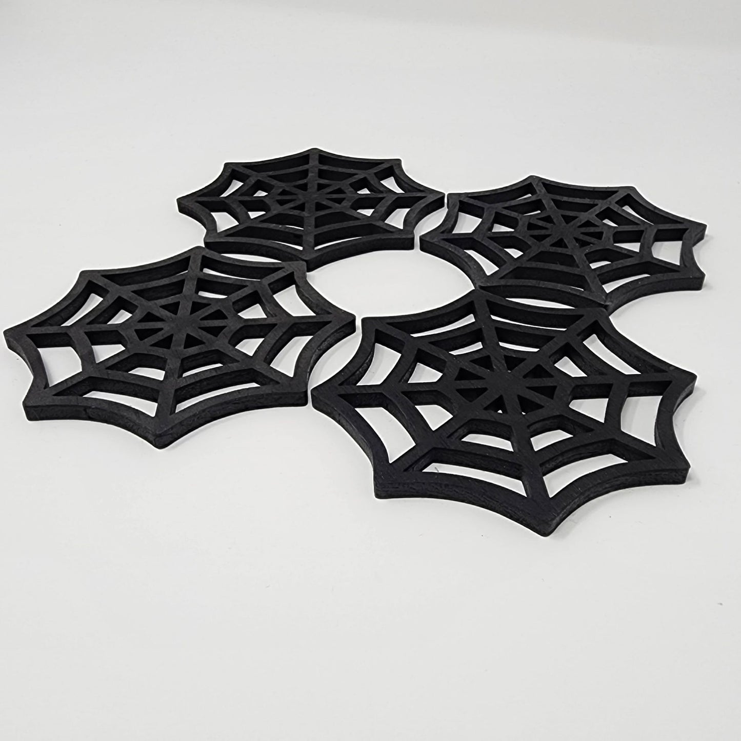 Spiderweb Wooden Coasters Set