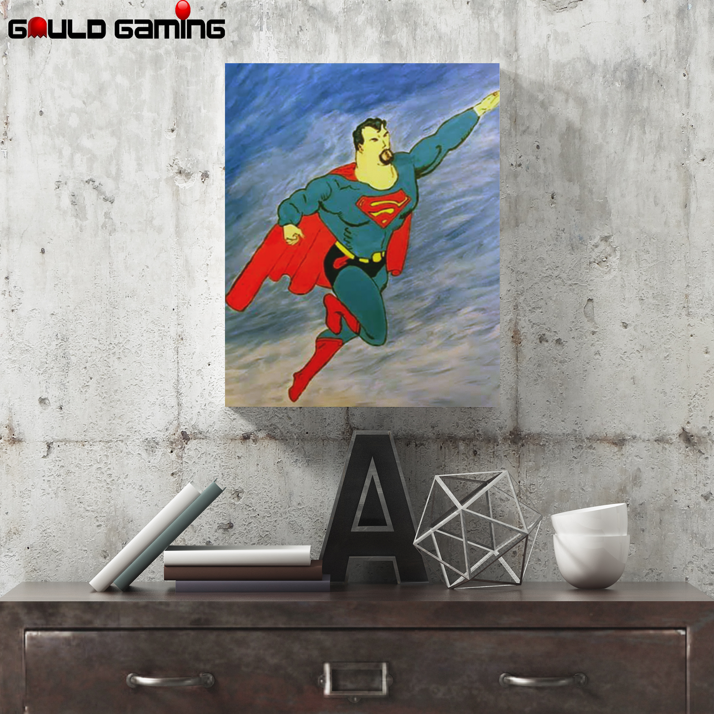 Superman With Goatee Canvas Painting