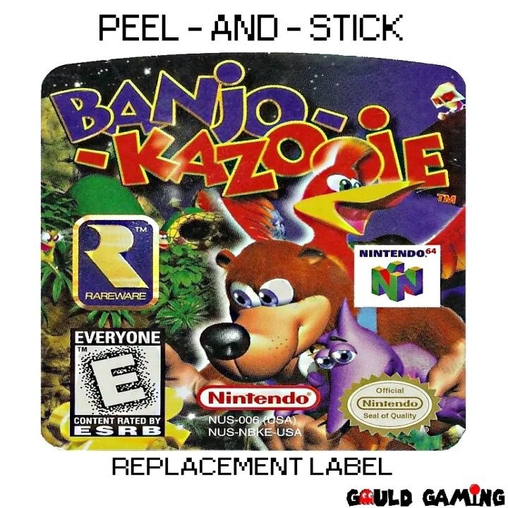Banjo Kazooie Nintendo 64 Replacement Label - Gaming