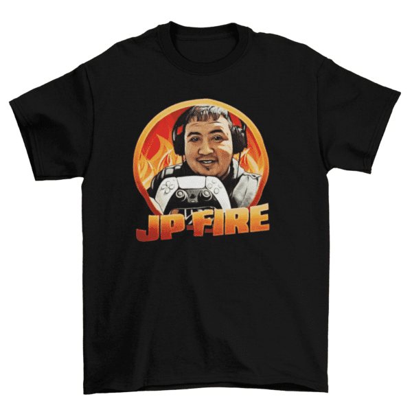 JP Fire Printed Black Plain Tshirt